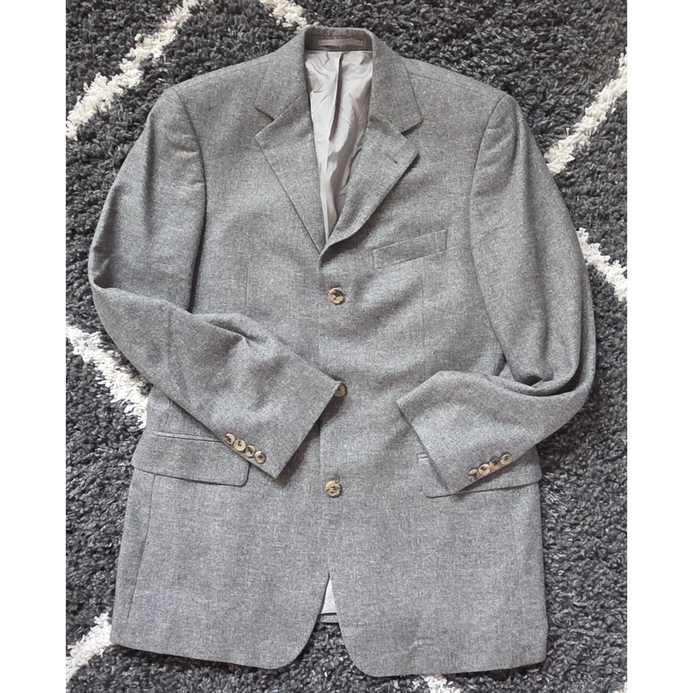 Hugo Boss Da Vinci Blazer Mens Gray Cashmere Silk Sport Coat Size 50R